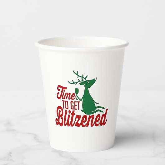 Zeit für die Weihnachtsfeier Pappbecher (Vorderseite)