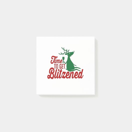 Zeit für die Weihnachtsfeier Post-it Klebezettel (Vorderseite)