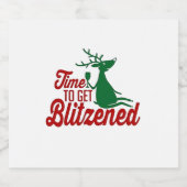 Zeit für die Weihnachtsfeier Schaumweinetikett (Einzelnes Label)