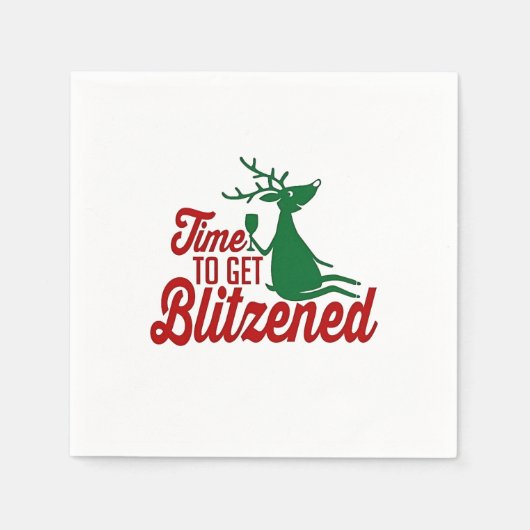 Zeit für die Weihnachtsfeier Serviette (Vorderseite)