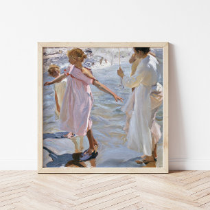 Zeit für ein Bathe, Valencia   Joaquín Sorolla Poster
