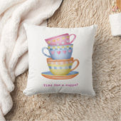 Zeit für ein Kissen mit Teetasse (Decke)