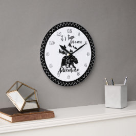 Zeit für ein neues Abenteuer Bärenuhr Große Wanduhr