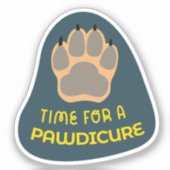 "Zeit für ein Pawdicure" Hundepflegerschiff, Zitro Aufkleber (Vorderseite)