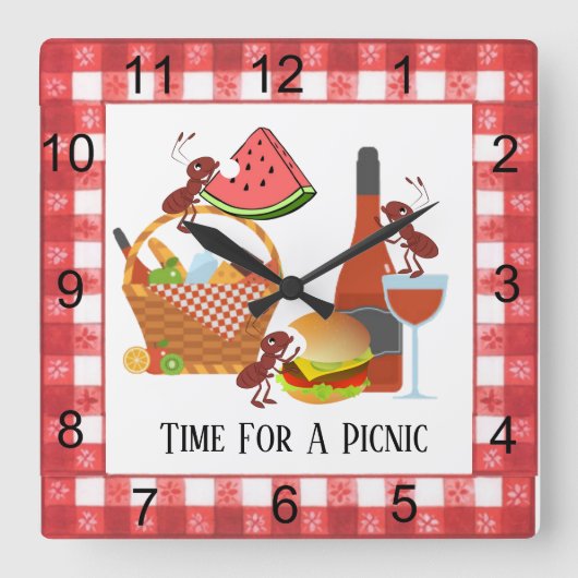 Zeit für eine akryllische Uhr auf dem Picnic Squar (Vorderseite)