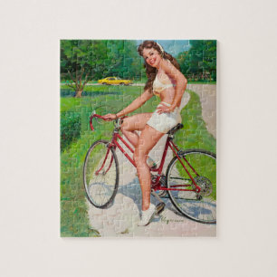 Zeit für eine Fahrt - Retro Pin-up Mädchen Puzzle