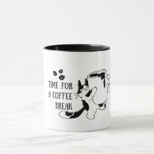 Zeit für eine Kaffeepause Süße Katzenliebhaber-Tas Tasse