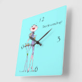 Zeit für eine Touch herauf Frauen-Spaßuhr Quadratische Wanduhr (Winkel)