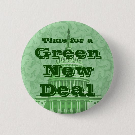 Zeit für einen grünen New Deal Button (Vorderseite)