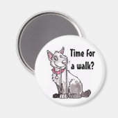 Zeit für einen Spaziergang? Dog Magnet (Vorderseite/Rückseite)