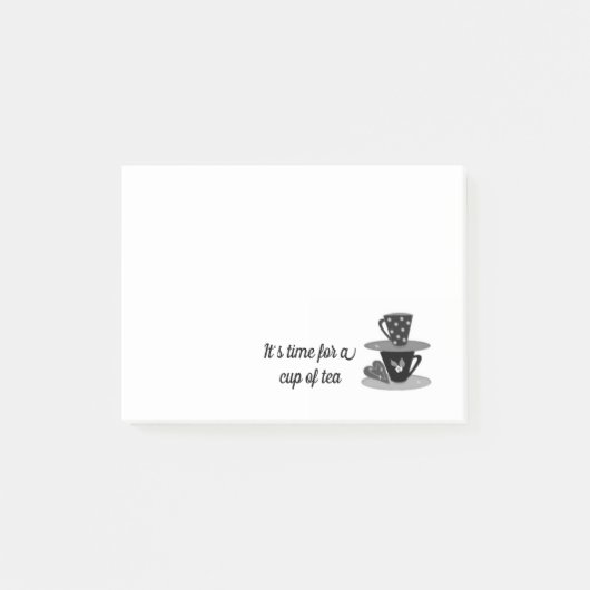 Zeit für einen Teebecher Post-it Klebezettel (Vorderseite)