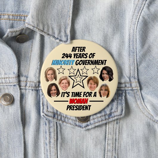 Zeit für einen weiblichen Präsidenten Button (Beispiel)