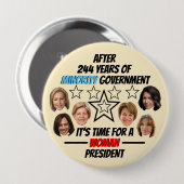 Zeit für einen weiblichen Präsidenten Button (Vorne & Hinten)