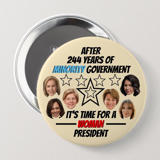 Zeit für einen weiblichen Präsidenten Button (Vorne & Hinten)
