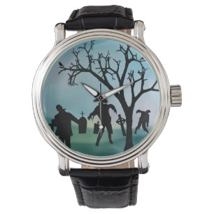 Zeit für einen Zombie-Walk Zombie Graveyard Watch Armbanduhr