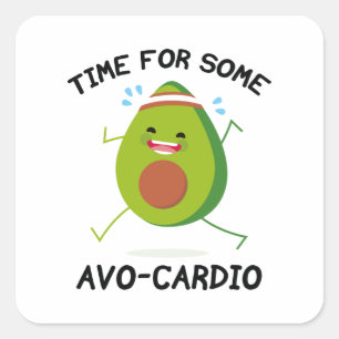 Zeit für einige Avo-Cardio Quadratischer Aufkleber