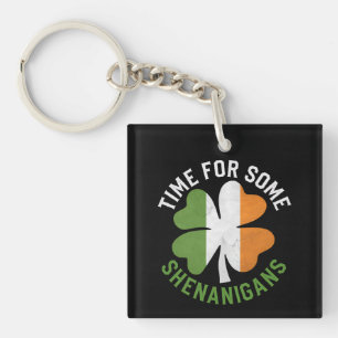 Zeit für einige Streiche Klee St. Patrick's Day Schlüsselanhänger
