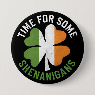 Zeit für einige Streiche Kleeblatt St. Patrick's D Button