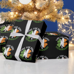 Zeit für einige Streiche Kleeblatt St. Patrick's D Geschenkpapier