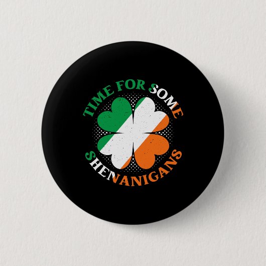 Zeit für einige Streiche St. Patrick's Day Irisch Button (Vorderseite)