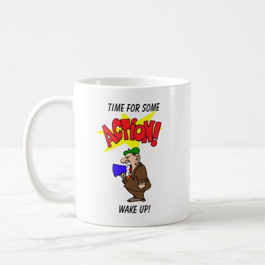 Zeit für einige WECK UP! Mug Kaffeetasse (Links)