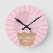 Zeit für Eiscreme Pink Kitchenette Uhr (Vorderseite)