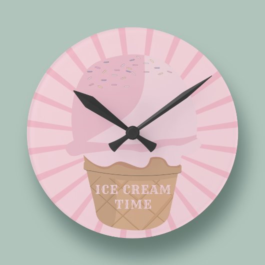 Zeit für Eiscreme Pink Kitchenette Uhr