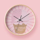 Zeit für Eiscreme Pink Kitchenette Uhr