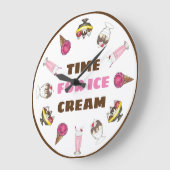 Zeit für Eiscreme Sundae Milkshake Banana Split Große Wanduhr (Winkel)