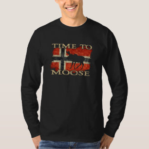 Zeit für Elch Norwegen Flagge Skandinavien Souveni T-Shirt