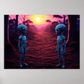 Zeit für Freunde KI Alien Kunst Poster (Vorne)