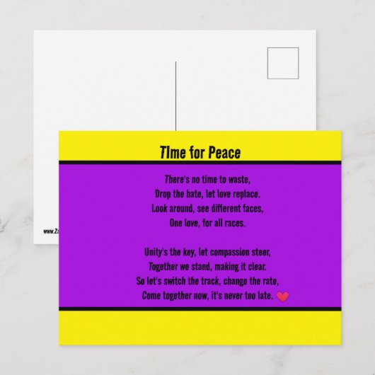 Zeit für Frieden Postkarte (Vorne/Hinten)