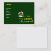 Zeit für Frieden Visitenkarte (Vorne/Hinten)