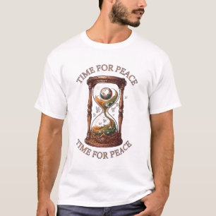Zeit für Friedens-Surrealistische Sanduhr Globus-I T-Shirt