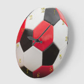 Zeit für Fußball, Rot Schwarz und Weiß Große Wanduhr (Winkel)