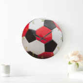 Zeit für Fußball, Rot Schwarz und Weiß Große Wanduhr (Zuhause)