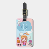 Zeit für Girl als Personalisiert Gepäckanhänger (Vorderseite vertikal)