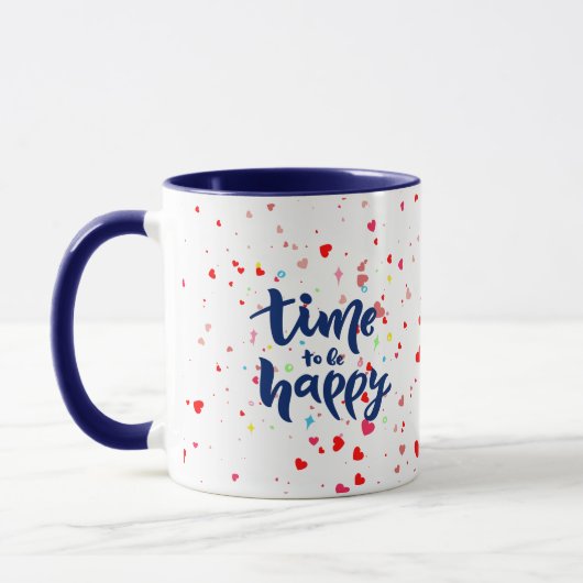 Zeit für glückliche Typografie Tasse (Links)