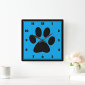 Zeit für Haustiere mittlere blaue Pawprint Uhr (Zuhause)