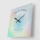'Zeit für Heilung' Regenbogenuhr Quadratische Wanduhr (Winkel)
