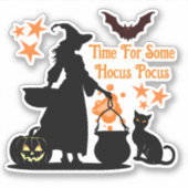 Zeit für Hocus Pocus Halloween Aufkleber (Vorderseite)