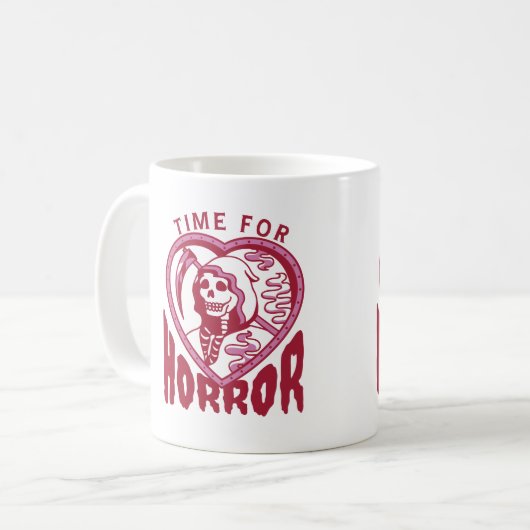 Zeit für Horror Filmfans oder Buchliebhaber Kaffeetasse (Vorderseite Links)