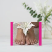 Zeit für Ihre Pediküre Postkarte (Stehend Vorderseite)