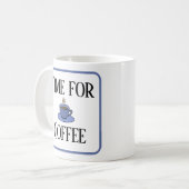 Zeit für Kaffee, blaue Tasse. Personalisiert. Kaffeetasse (Vorderseite Links)