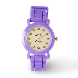 Zeit für Kaffee-Glitzer-Uhr Armbanduhr