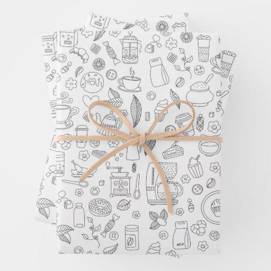 Zeit für Kaffee! Schleifpapier Geschenkpapier Set (Beispiel)