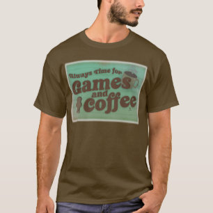 Zeit für Kaffee und Spiele Spaß Vintages Kunstdesi T-Shirt