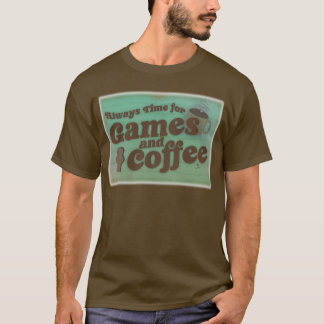 Zeit für Kaffee und Spiele Spaß Vintages Kunstdesi T-Shirt