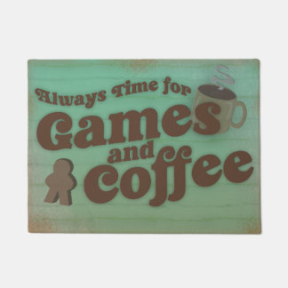 Zeit für Kaffee und Spiele Vintag Art Style Fußmatte