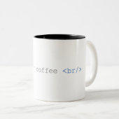 Zeit für Kaffeepause lustiges HTML Zweifarbige Tasse (VorderseiteRechts)